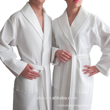 Factory White high quality SPA use poly/cotton waffle kimono bathrobe